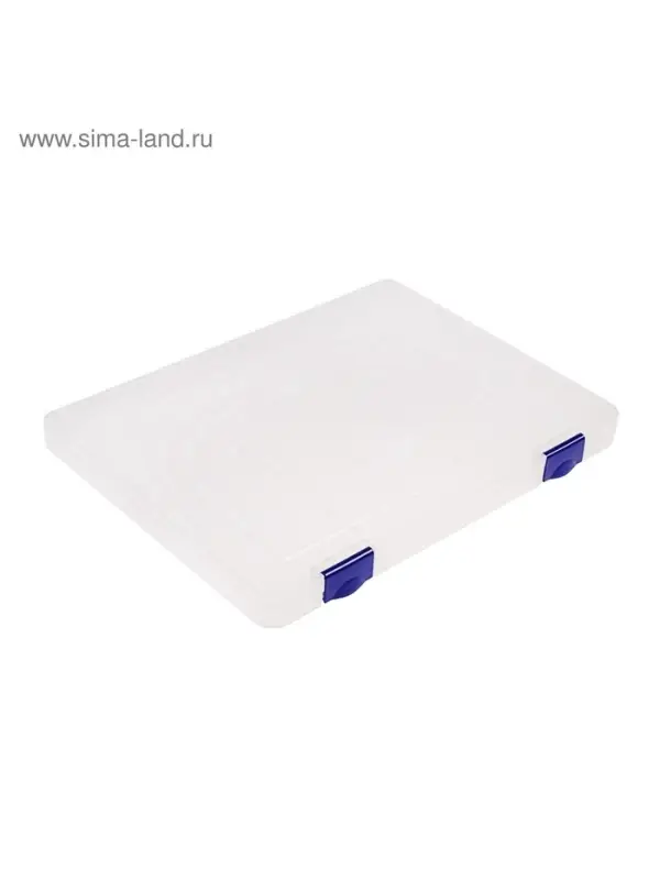 Папка для документов А4 Стамм, 230&times;305&times;23 мм, пластик, прозрачный корпус, синие защелки