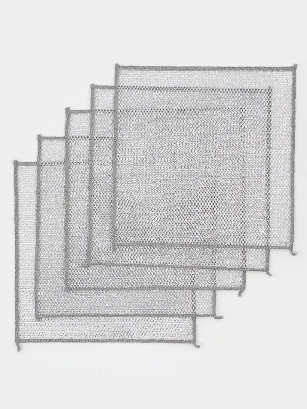 Салфетка металлическая для мытья посуды, однослойная, 25&times;25 см, набор 5 шт.