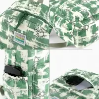 Рюкзак школьный на молнии, с карманами, с принтом, размер 28.5&times;12&times;41 см, зелёный