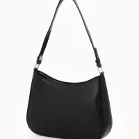 Сумка женская багет TEXTURA на молнии, 28&times;6&times;17 см, чёрная