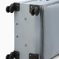 Чемодан на колёсах TEXTURA, кодовый замок, текстильный, с увеличением, 47&times;30&times;78 см, 28", серый