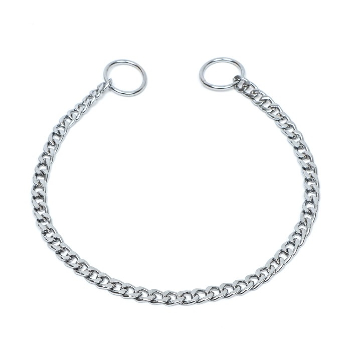 Ошейник - удавка металлический однорядный, 45 см, толщина проволоки 2 мм, плоское звено Ошейник - удавка металлический однорядный, 45 см, толщина проволоки 2 мм, плоское звено