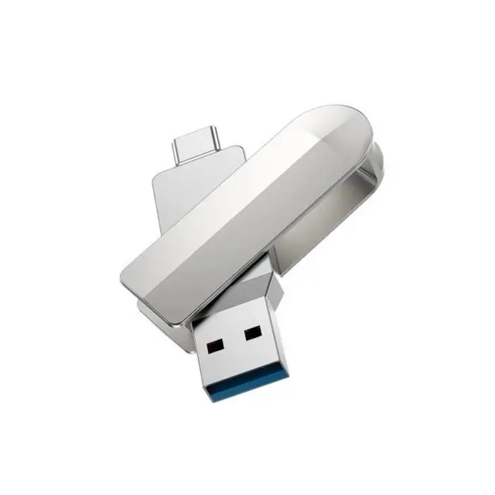 Флешка OTG Hoco UD10 Wise, 64 ГБ, USB 3.0, USB/Type-C, чтение до 120 Мб/с, запись до 30 Мб/с, металл