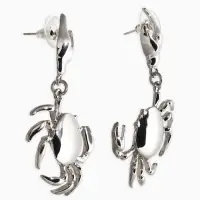 Серьги "Краб", цвет серебро