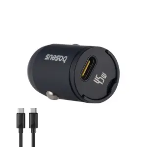Автомобильное зарядное устройство с кабелем Type-C-Type-C PD45W C0206800 Baseus черный