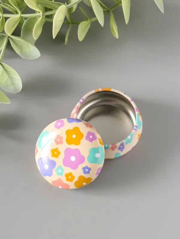 Шкатулка металл круглая "Полевые цветы" набор 12 шт 4х4х2 см