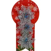 Ёлочные игрушки 3 шт. &laquo;Зимнее волшебство. Ажурный цветок&raquo; пластик, 10.5 см, серебро