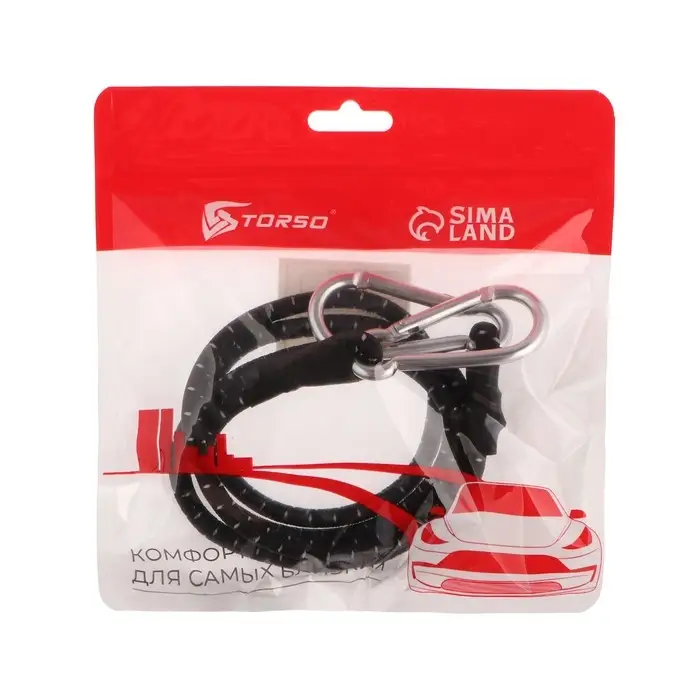 Резинка для крепления багажа TORSO, 100 см, d6 мм, металлический карабин Резинка для крепления багажа TORSO, 100 см, d6 мм, металлический карабин