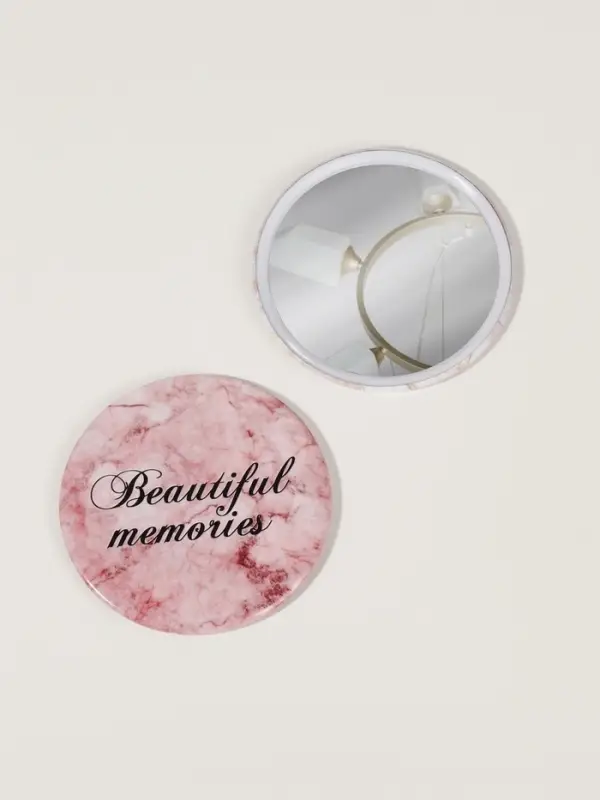 Зеркало карманное «Мрамор», d=7 см, МИКС