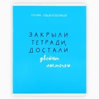 Тетрадь в клетку, 48 л., А5, на скрепке, блок №2 «Типичный ученик», твин лак, уф лак, МИКС