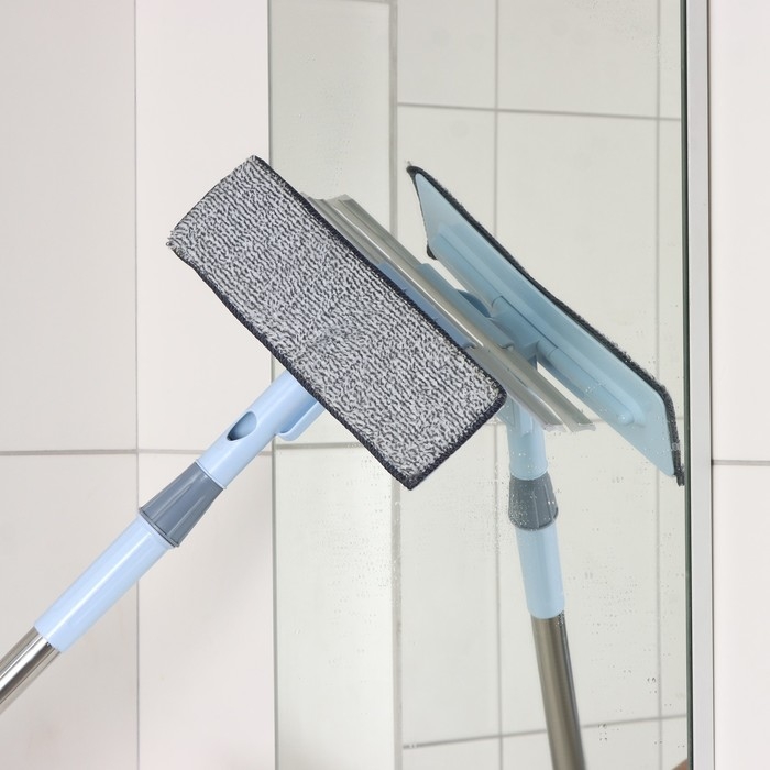 Щётка для окон Доляна, стальная телескопическая ручка 76(116) см, водосгон 29 см, насадка из микрофибры 29×8 см Щётка для окон Доляна, стальная телескопическая ручка 76(116) см, водосгон 29 см, насадка из микрофибры 29×8 см