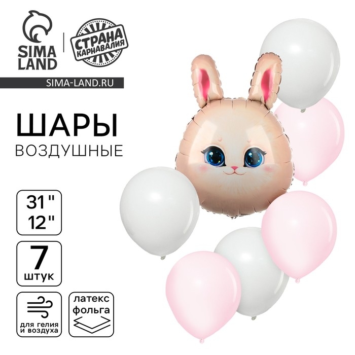 Набор воздушных шаров  Набор воздушных шаров "Зайка", фольга 1 шт., латекс 6 шт.