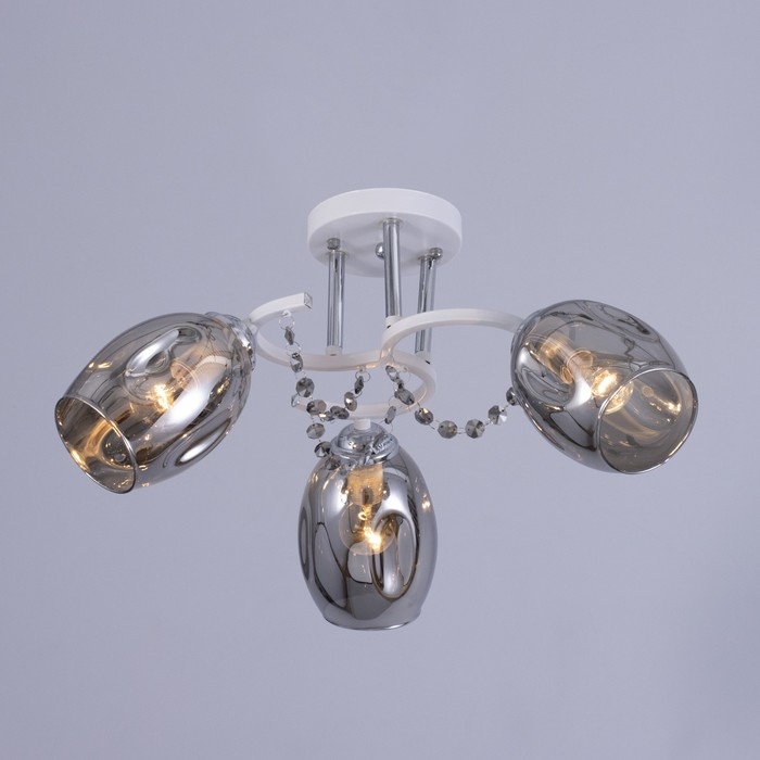 Люстра Люстра "Айлин" 3х60вт Е14 Белый,хром 55х55х20см