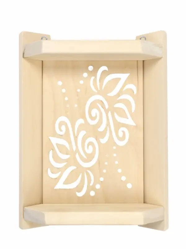 Абажур угловой для бани и сауны &laquo;Лотос&raquo;, 38&times;29&times;10.5 см, деревянный, со вставкой