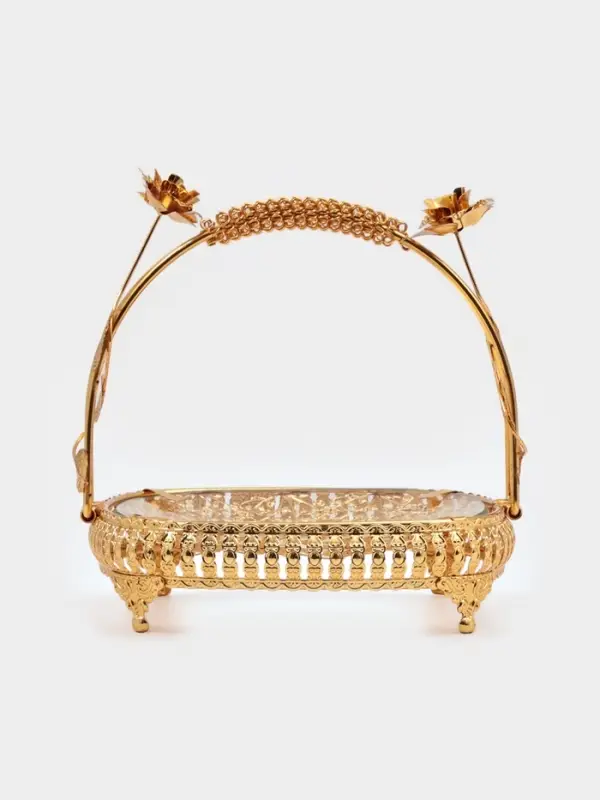Фруктовница &laquo;Мирьем&raquo;, 20&times;19.5&times;17 см, металл, золотистая