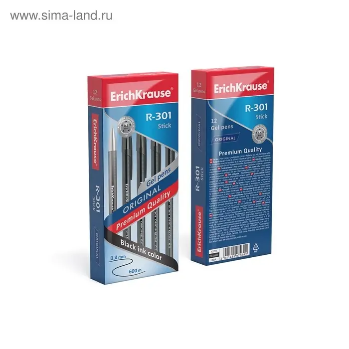 Ручка гелевая R=301 Original Gel, узел 0.5 мм, чернила чёрные, длина линии письма 600 метров