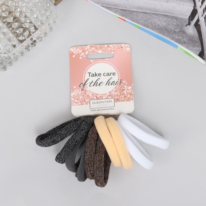 Резинка для волос Резинка для волос "Махрушка спорт" (набор 10 шт) полоски блеск нежность, 4 см