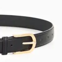 Ремень женский, 110&times;2.8 см, классическая пряжка металл, золотистая, чёрный