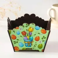 Конфетница квадратная или подставка под пасхальный кулич №1. 10х13х13,5 см