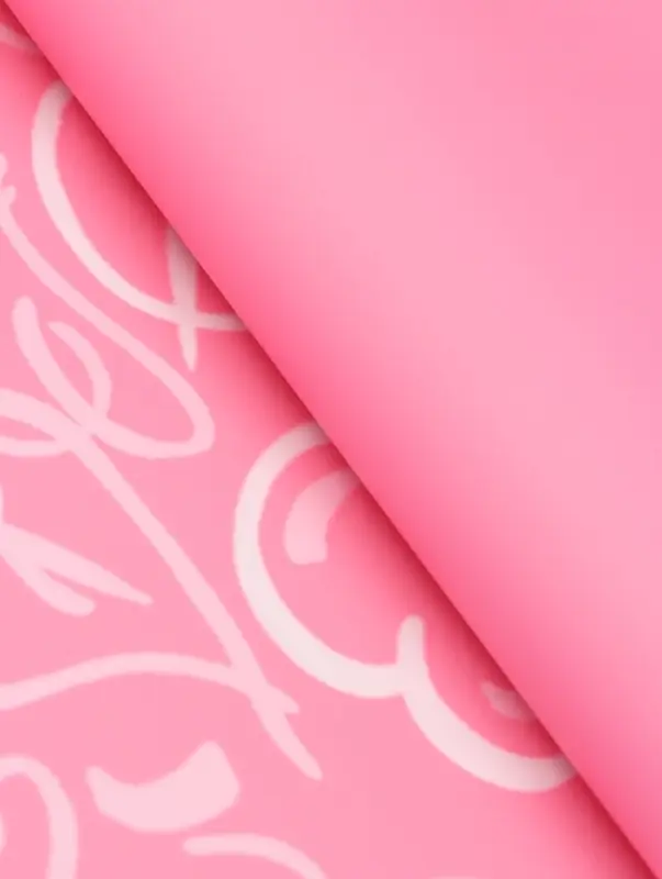 Плёнка флористическая для цветов, &laquo;Сердца&raquo;, розовая, 57&times;57 см