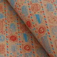 Бумага упаковочная в рулоне крафт &laquo;Новогодние марки&raquo;, 70 см, 60 г/м&sup2;, 10 м &plusmn; 5%