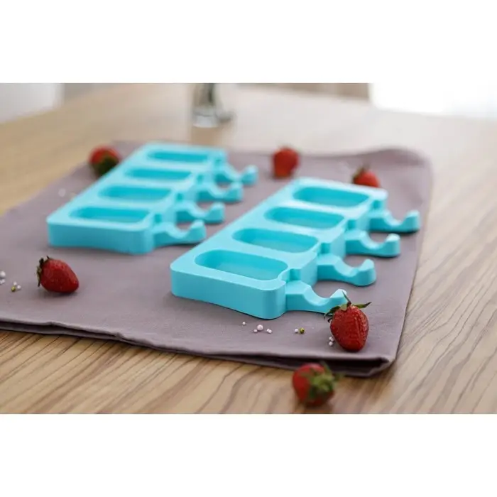 Форма для мороженого Доляна &laquo;Эскимо малое&raquo;, силикон, 21.5&times;12.5&times;2 см, 4 ячейки (6.9&times;3.8 см), МИКС