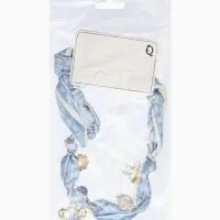 Колье-чокер на платке "Стиль". цвет голубой с золотом