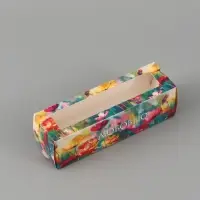 Коробка подарочная с окном &laquo;С любовью. Цветы&raquo;, 18&times;5.5&times;5.5 см, самосборная