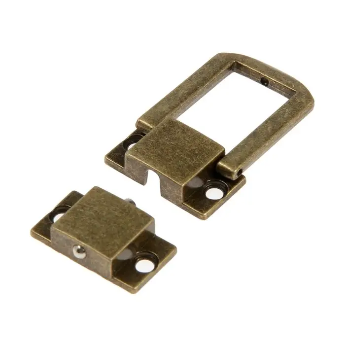 Замок-защелка на ящик ZM01, 3.2×2.5 см, цвет бронза