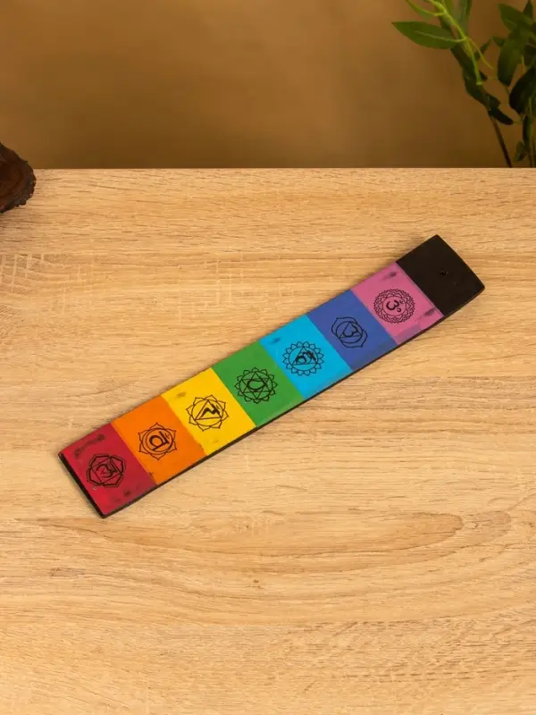 Подставка под благовония "7 чакр" 28х5 см, дерево