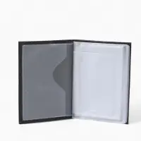 Обложка для автодокументов, натуральная кожа, гладкая, 10&times;1&times;13 см, чёрная