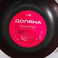 Сковорода Доляна Promo, d=16 см, пластиковая ручка, антипригарное покрытие, алюминий, бордовая