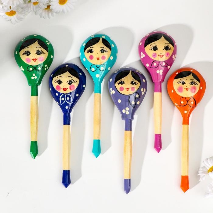 Ложка полубаская «Матрёшка», 19×6 см, микс Ложка полубаская «Матрёшка», 19×6 см, микс