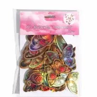 Магнит "Бабочка с розочками" набор 12 шт, 12х9 см, 10х8 см, 8х6 см, 6х4 см