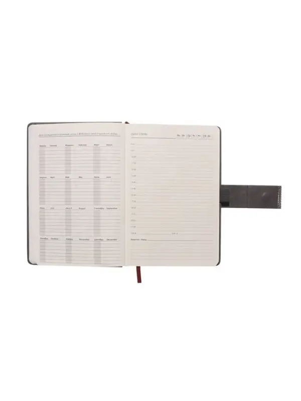 Ежедневник недатированный формат А5, с хлястиком, 112л, линия, пвх, Серый Ежедневник недатированный формат А5, с хлястиком, 112л, линия, пвх, Серый