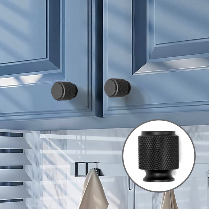 Ручка-кнопка CAPPIO PK327, d=20 мм, цвет черный, 8 шт. Ручка-кнопка CAPPIO PK327, d=20 мм, цвет черный, 8 шт.