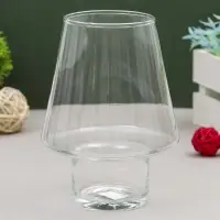 Ваза для цветов &laquo;Гала&raquo;, малая, 700 мл, d=8 см, 18&times;13 см, высота ножки 5 см, стекло, прозрачная