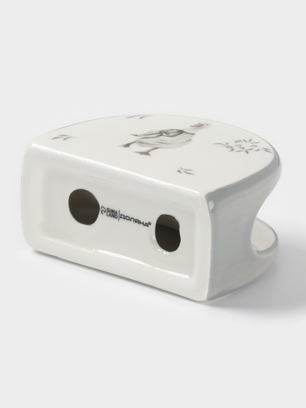 Салфетница Доляна "Гуси" цвет белый  9,5х4,3х7см