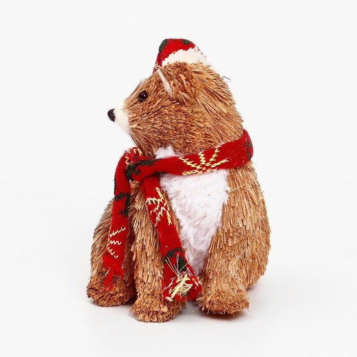 Декоративный сувенир из природных материалов «Мишка в шарфике и колпаке» 15 × 17 × 20 см Декоративный сувенир из природных материалов «Мишка в шарфике и колпаке» 15 × 17 × 20 см