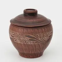Горшок для жаркого &laquo;Ангоб&raquo;, 550 мл., 10&times;12 см, красная глина