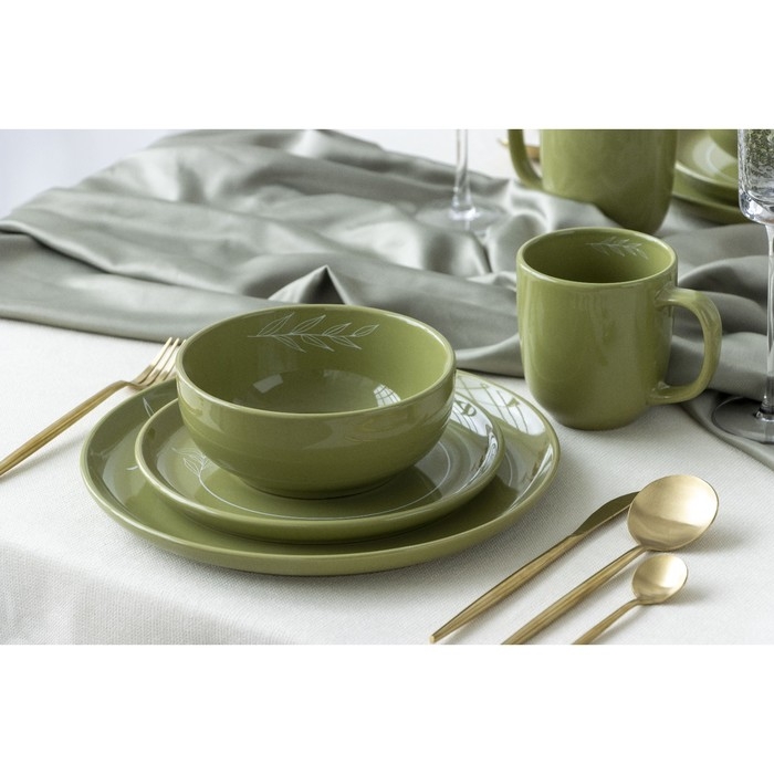 Кружка керамическая Dolce Ceramo «Олива», 450 мл, зелёная Кружка керамическая Dolce Ceramo «Олива», 450 мл, зелёная