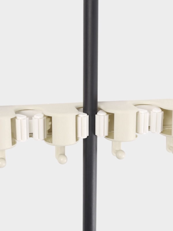 Держатель для швабр настенный самоклеящийся, 4 отделения, 33х6х6 Держатель для швабр настенный самоклеящийся, 4 отделения, 33х6х6