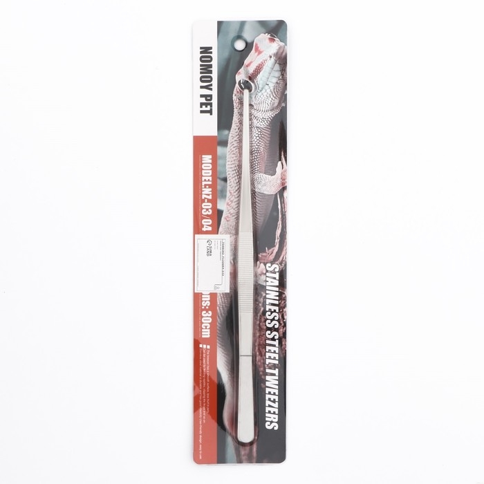 Пинцет для террариума NomoyPet из нержавеющей стали, прямой, 30 см Пинцет для террариума NomoyPet из нержавеющей стали, прямой, 30 см