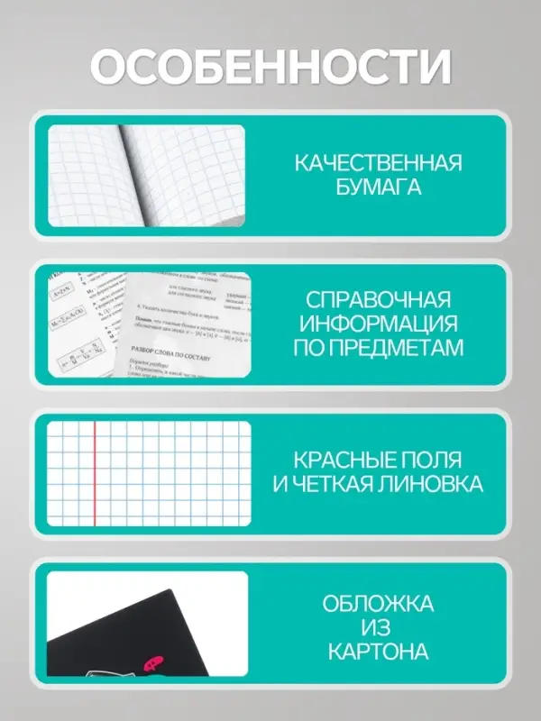 Предметная тетрадь по биологии Calligrata TOP &laquo;Журнал&raquo;, 48 листов, в клетку, со справочным материалом, картонная обложка