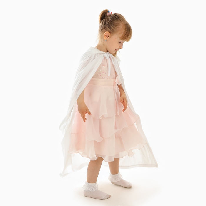 Карнавальный плащ детский, плюш белый, длина 110 см Карнавальный плащ детский, плюш белый, длина 110 см