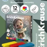 Пластилин 12 цветов ErichKrause Magic Pet, со стеком