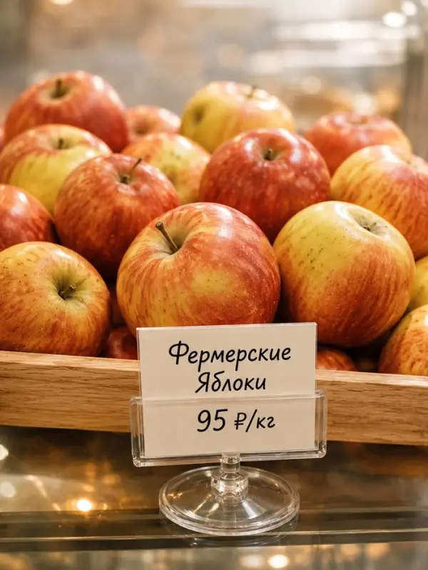 Ценникодержатель на круглой подставке, пластик, 5&times;5&times;2.9 см, прозрачный