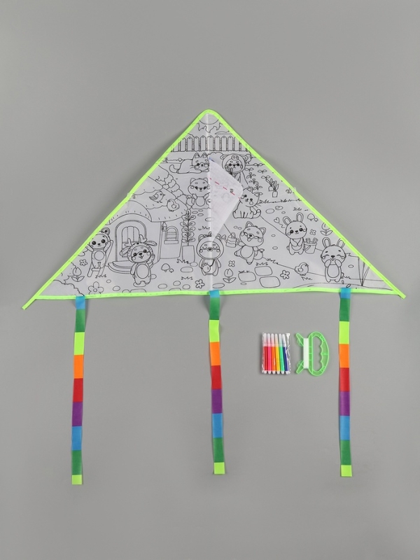 Funny toys Воздушный змей - раскраска, зверятки, 80 см Funny toys Воздушный змей - раскраска, зверятки, 80 см