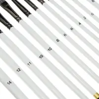 Кисти для рисования 12 штук: № 0, 10, 11, 12, 14, 2, 4, 6, 8, синтетика, деревянная ручка