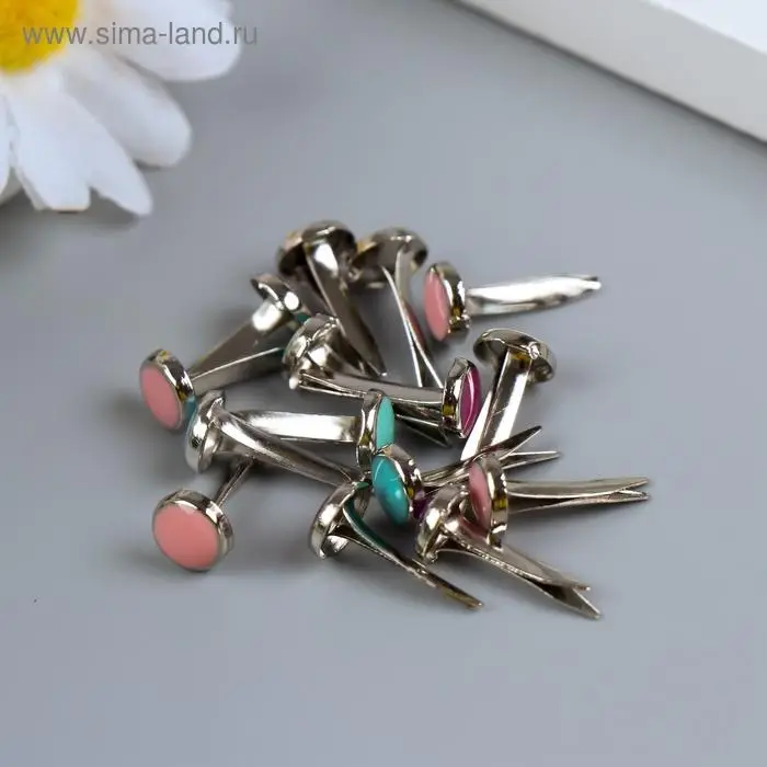 Брадсы для скрапбукинга "Капельки краски" набор 15 шт МИКС 1,3х0,5х0,5 см